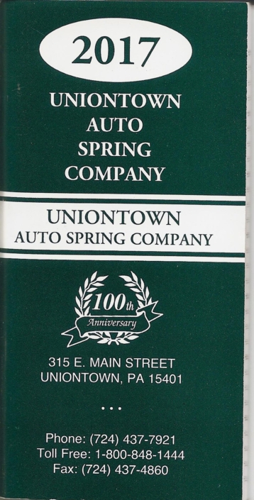 Uniontown Auto Spring Vintage Pamphlet